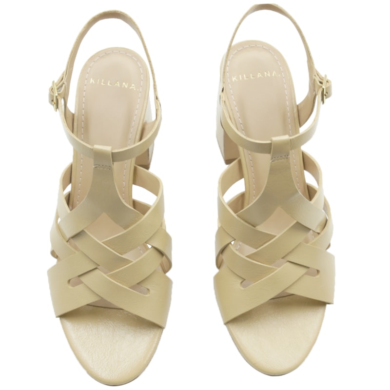 FEMININO SANDALIA ALTA KILLANA 399089 CASEINA LIGHT TAN