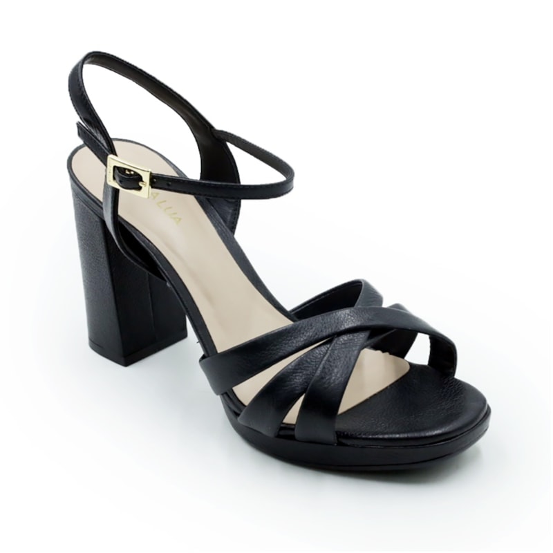FEMININO SANDALIA ALTA LUZ DA LUA  56730002 3 PRETO