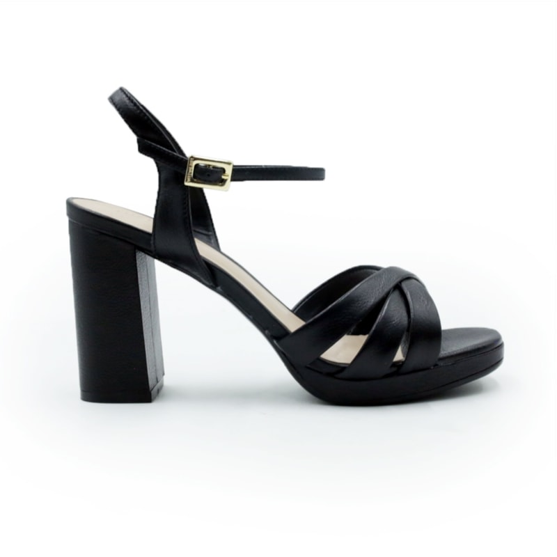 FEMININO SANDALIA ALTA LUZ DA LUA  56730002 3 PRETO