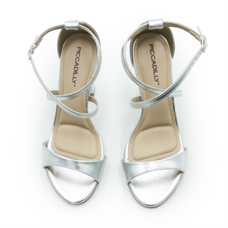FEMININO SANDALIA ALTA PICCADILLY  727066 2 PRATA