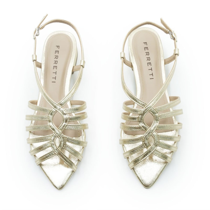 FEMININO SANDALIA BAIXA FERRETTI 1197874 STELLARE CHAMPAGNE