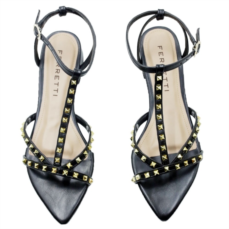 FEMININO SANDALIA BAIXA FERRETTI 1197905 MADRI PRETO