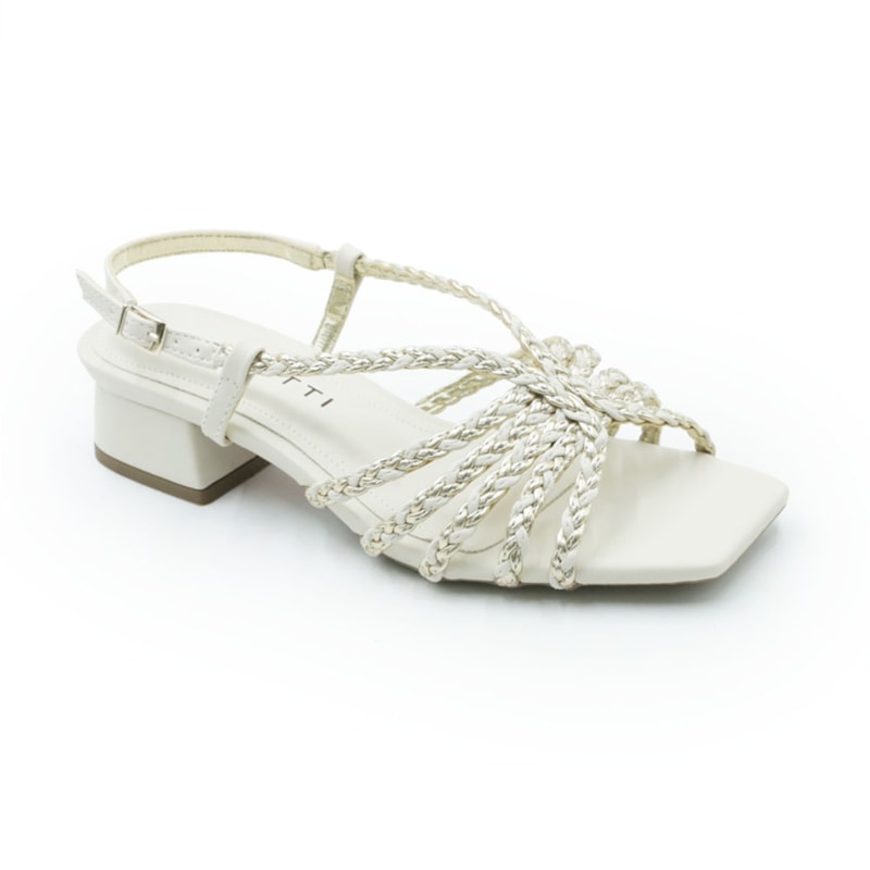 FEMININO SANDALIA BAIXA FERRETTI 1727952 SOFT OFF WHITE CHAMPAGNE