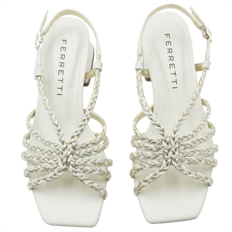 FEMININO SANDALIA BAIXA FERRETTI 1727952 SOFT OFF WHITE CHAMPAGNE