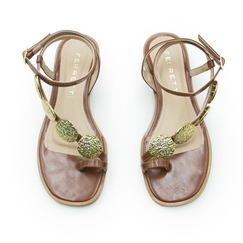 FEMININO SANDALIA BAIXA FERRETTI  2950186 MADRI NEW WHISKY