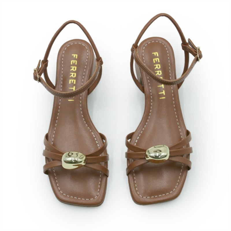 FEMININO SANDALIA BAIXA FERRETTI 5380P12963 INTENSE CARAMELO