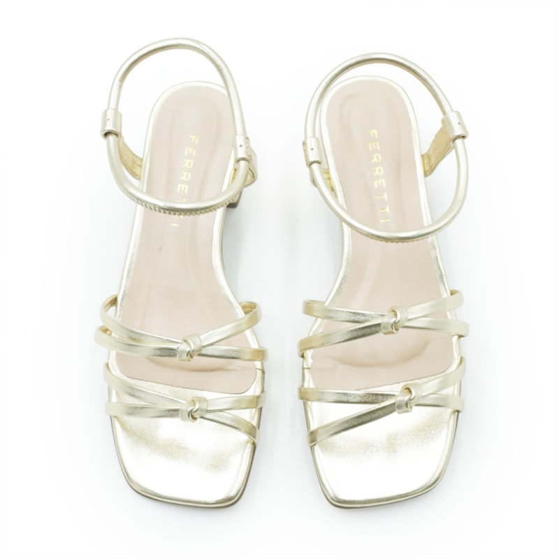 FEMININO SANDALIA BAIXA FERRETTI  A223330887 METAL ULTRA OURO LIGHT