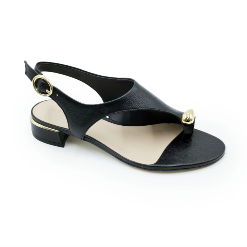 FEMININO SANDALIA BAIXA LUZ DA LUA  80910004 PRETO