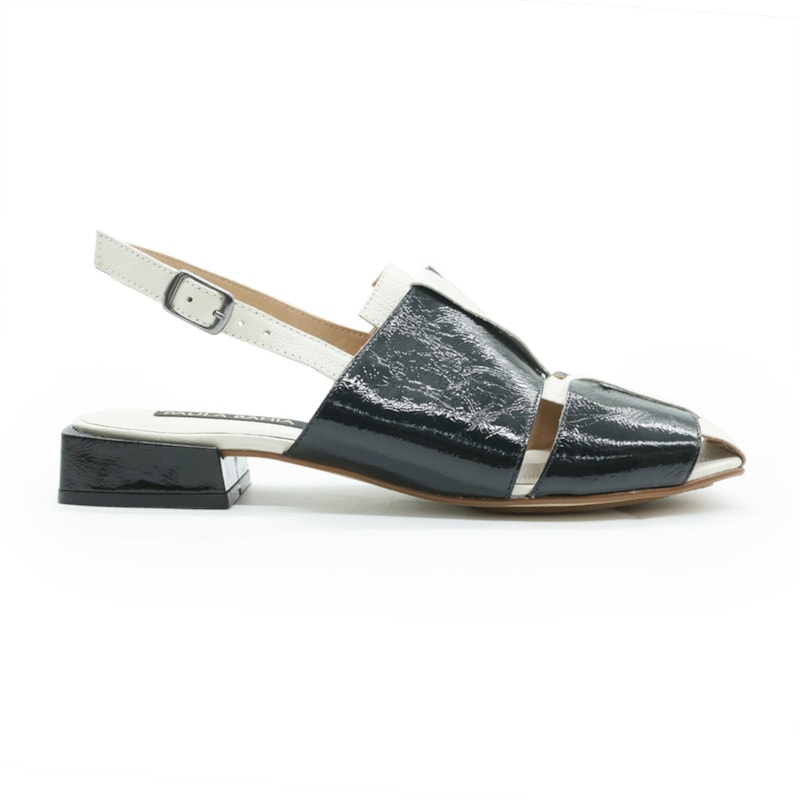 FEMININO SANDALIA BAIXA PAULA BAHIA PB8408 PRETO BRANCO