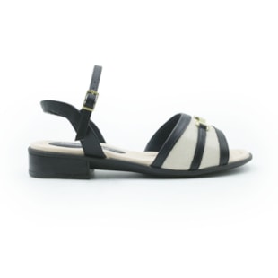 FEMININO SANDALIA BAIXA PICCADILLY  590081 2 OFF WHITE PRETO