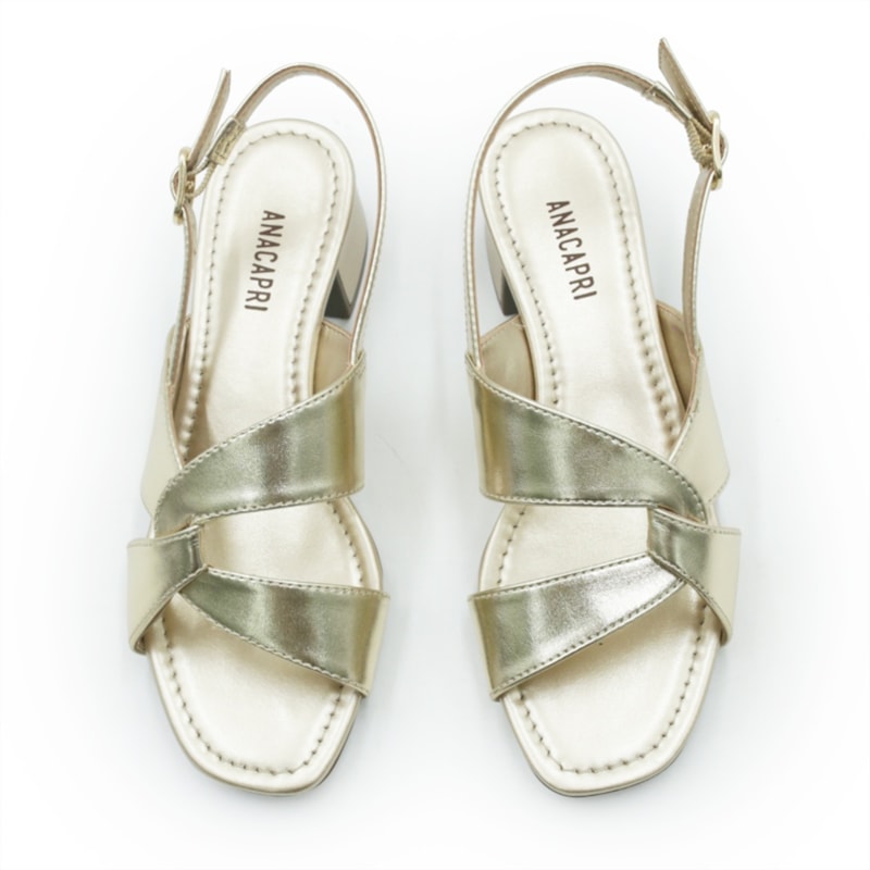 FEMININO SANDALIA MEDIA ANA CAPRI C3048901020001 OURO CLARO