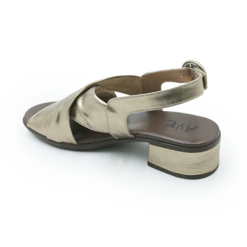 FEMININO SANDALIA MEDIA AYEAYE  503A1428 CRISTAL PRATA VELHO