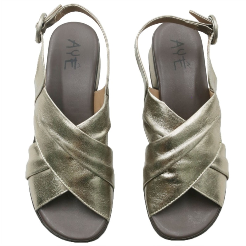 FEMININO SANDALIA MEDIA AYEAYE  503A1428 CRISTAL PRATA VELHO