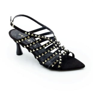 FEMININO SANDALIA MEDIA FERRETTI 1578018 SUEDE PRETO