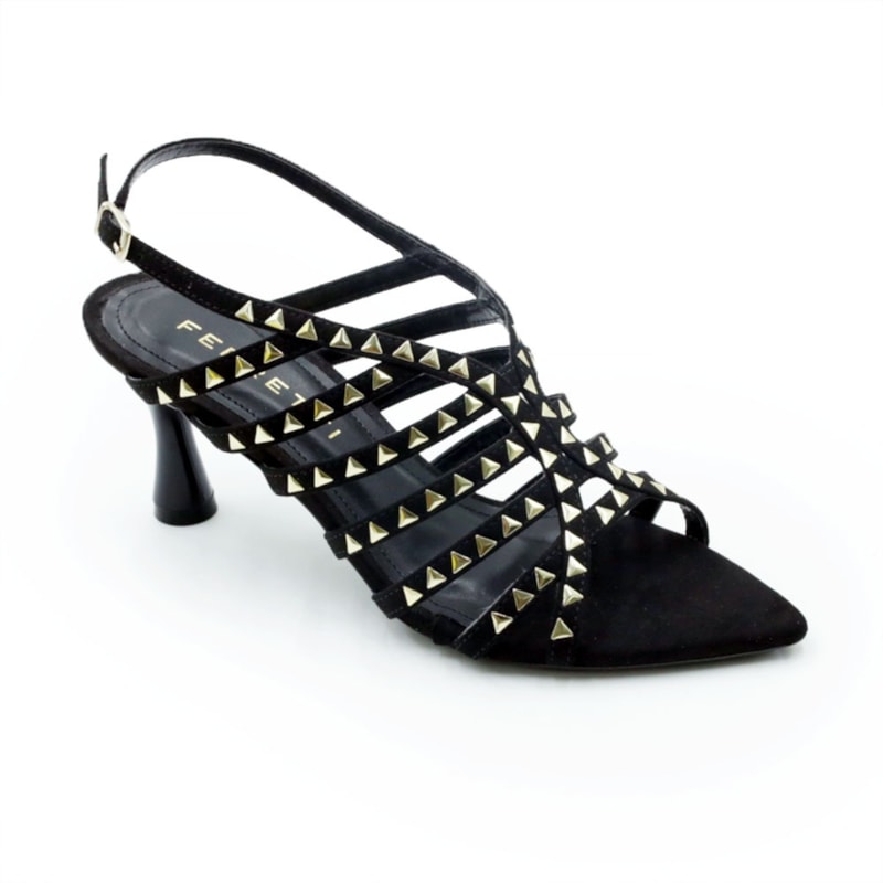 FEMININO SANDALIA MEDIA FERRETTI 1578018 SUEDE PRETO