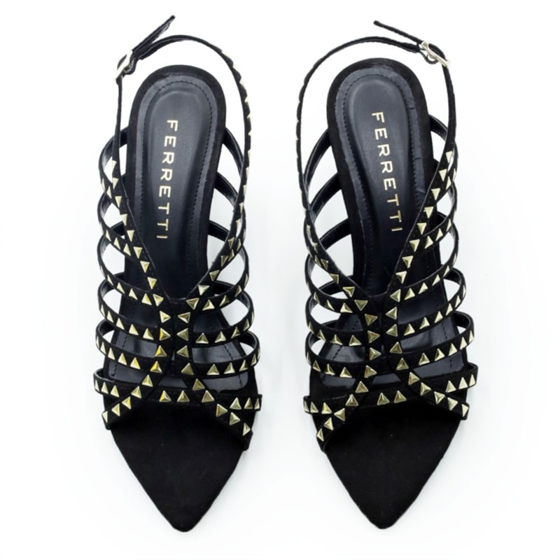 FEMININO SANDALIA MEDIA FERRETTI 1578018 SUEDE PRETO