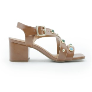 FEMININO SANDALIA MEDIA FERRETTI  328211 INTENSE CARAMELO