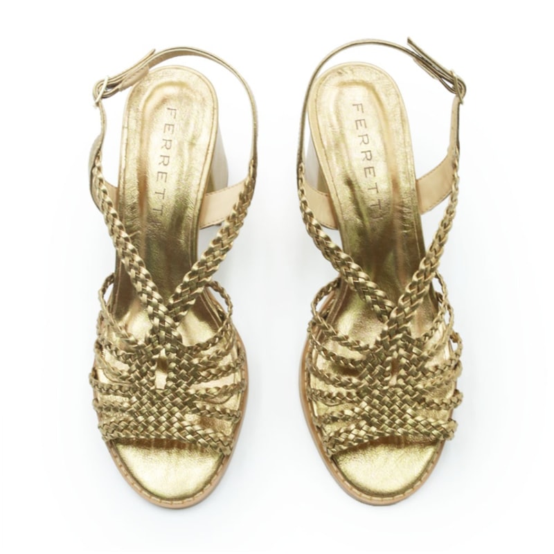 FEMININO SANDALIA MEDIA FERRETTI 52391 CRISTAL BRONZE