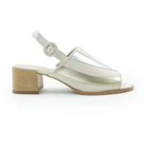 FEMININO SANDALIA MEDIA FERRETTI 75633 OFF WHITE OURO PRATA