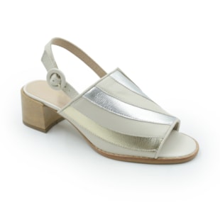 FEMININO SANDALIA MEDIA FERRETTI 75633 OFF WHITE OURO PRATA