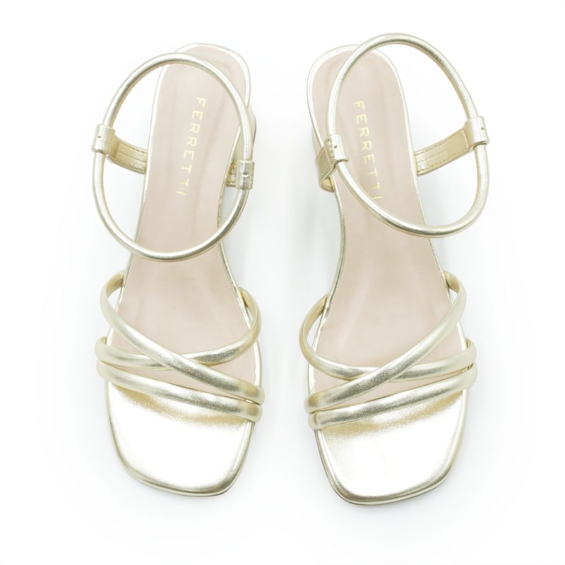 FEMININO SANDALIA MEDIA FERRETTI A216230886 METAL ULTRA OURO LIGHT