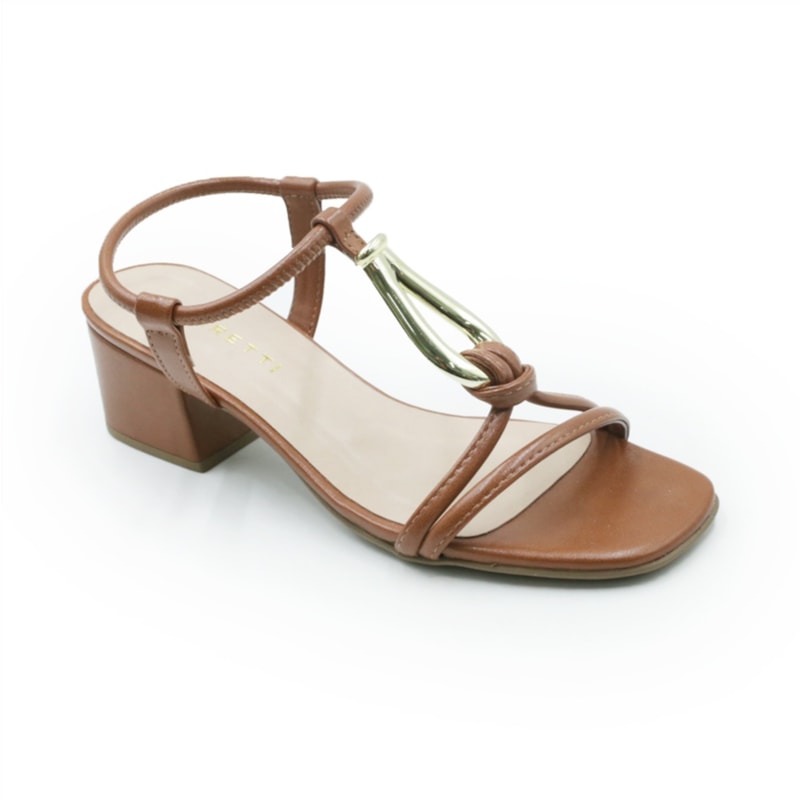 FEMININO SANDALIA MEDIA FERRETTI A221430742 NEW ESSENCE CARAMELO