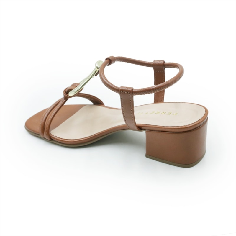 FEMININO SANDALIA MEDIA FERRETTI A221430742 NEW ESSENCE CARAMELO