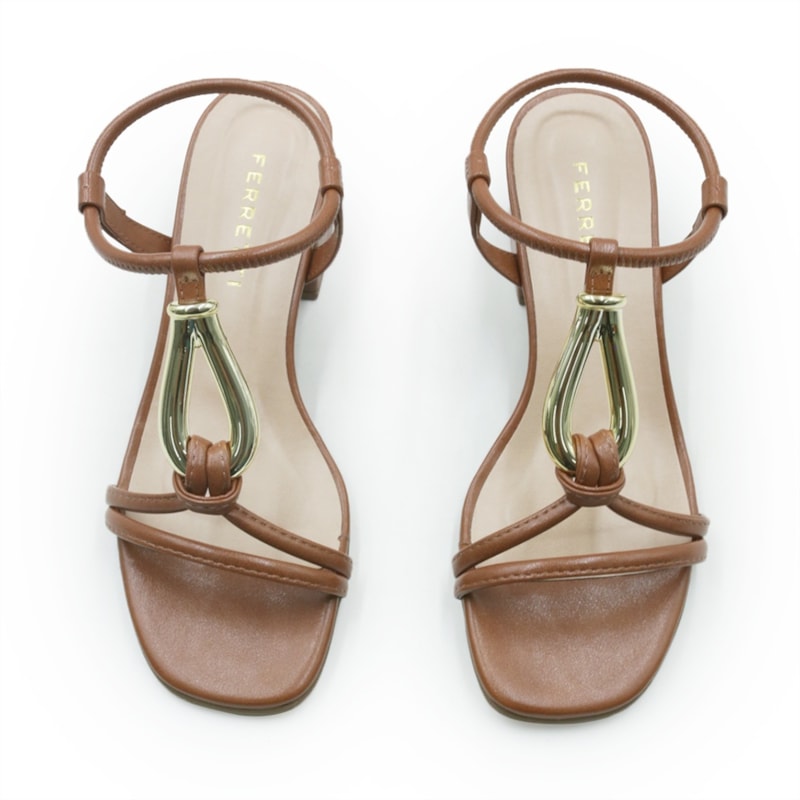 FEMININO SANDALIA MEDIA FERRETTI A221430742 NEW ESSENCE CARAMELO