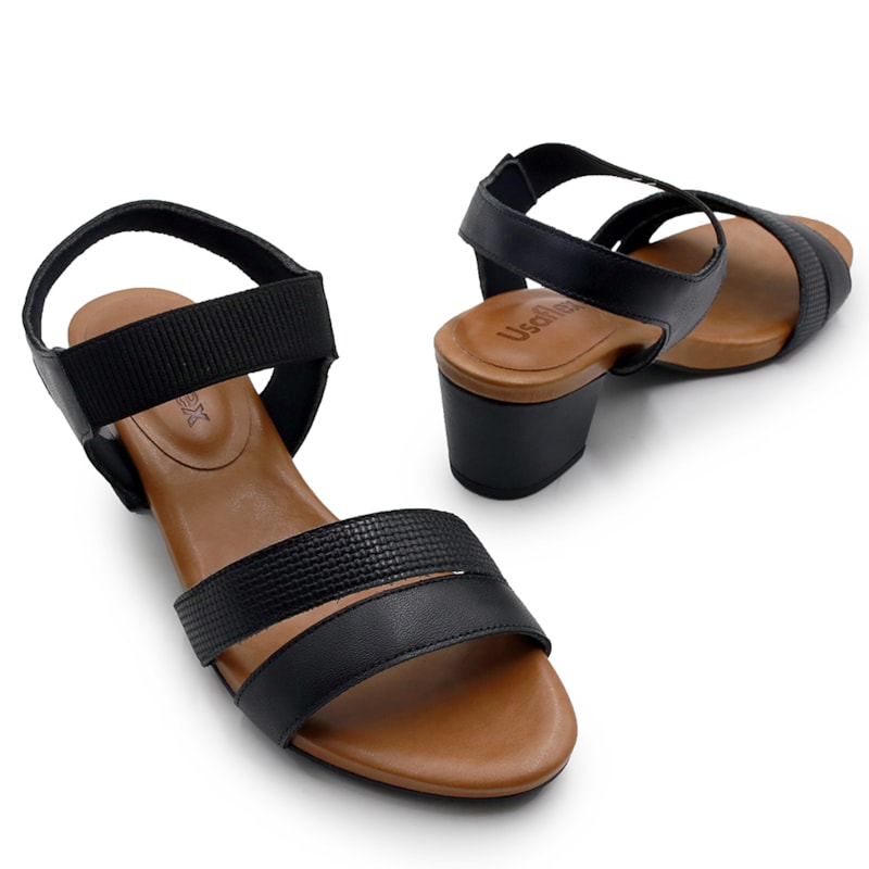 FEMININO SANDALIA MEDIA USAFLEX Y8209 PRETO.