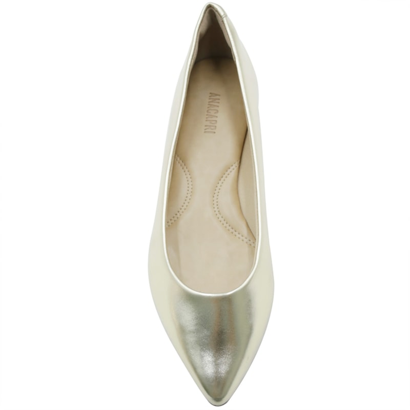 FEMININO SAPATILHA BICO FINO ANA CAPRI C0029000010104 OURO CLARO