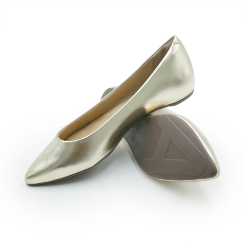 FEMININO SAPATILHA BICO FINO ANA CAPRI C0029000010104 OURO CLARO