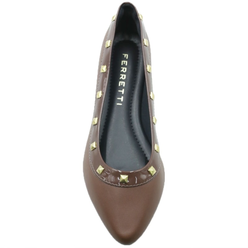 FEMININO SAPATILHA BICO FINO FERRETTI  2247062 NAPA MARROM VZ MARROM