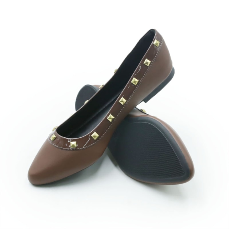 FEMININO SAPATILHA BICO FINO FERRETTI  2247062 NAPA MARROM VZ MARROM