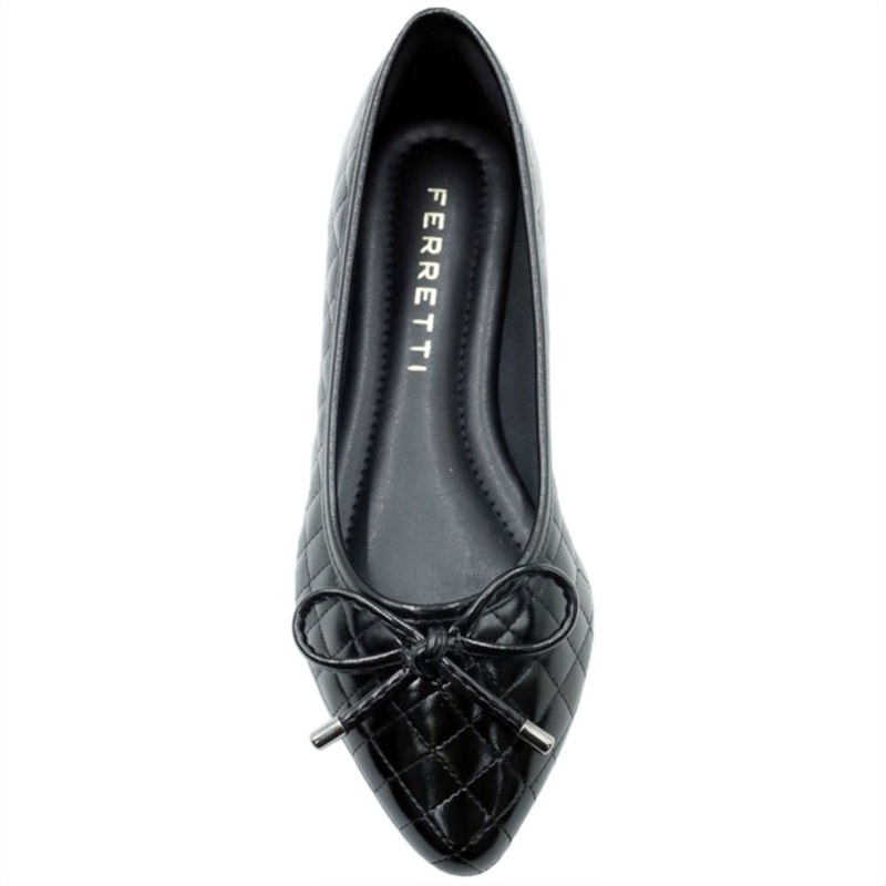 FEMININO SAPATILHA BICO FINO FERRETTI  5075 NEW METALIC PRETO