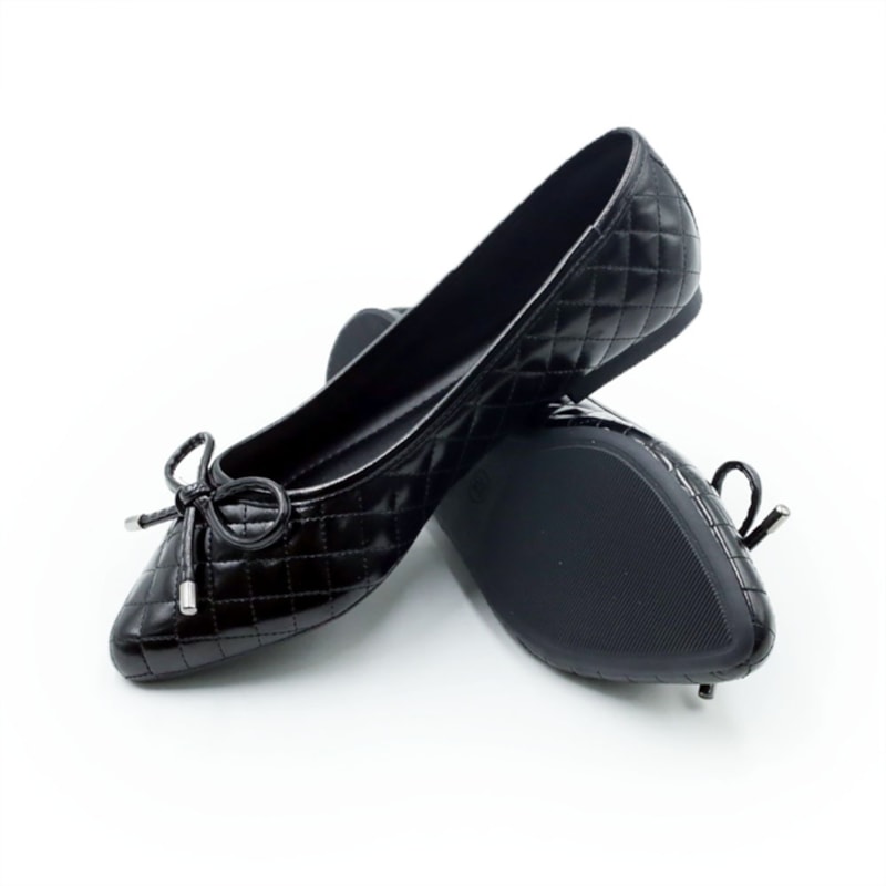 FEMININO SAPATILHA BICO FINO FERRETTI  5075 NEW METALIC PRETO