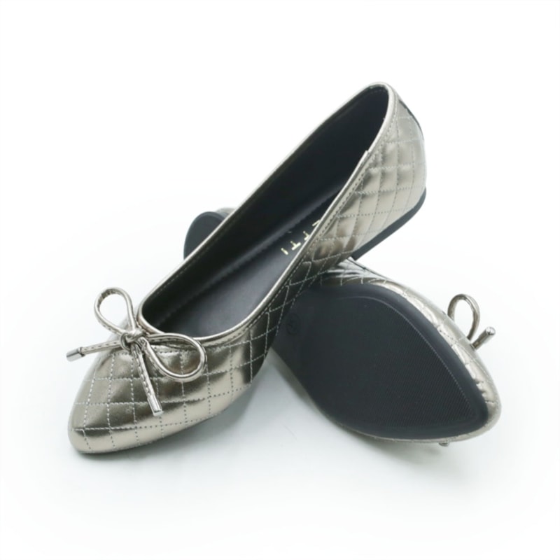 FEMININO SAPATILHA BICO FINO FERRETTI  5075 PRATA VELHO