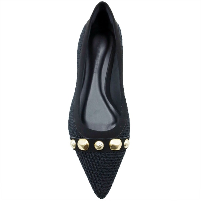 FEMININO SAPATILHA BICO FINO FERRETTI 827001 TRAMADO PRETO