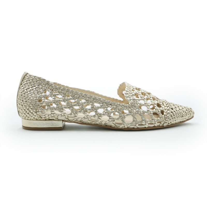 FEMININO SAPATILHA BICO FINO LIVER 132 OURO CLARO