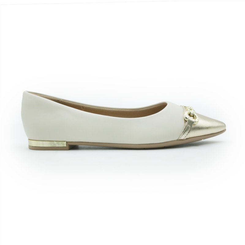 FEMININO SAPATILHA BICO FINO PICCADILLY  274117 10 OFF WHITE OURO
