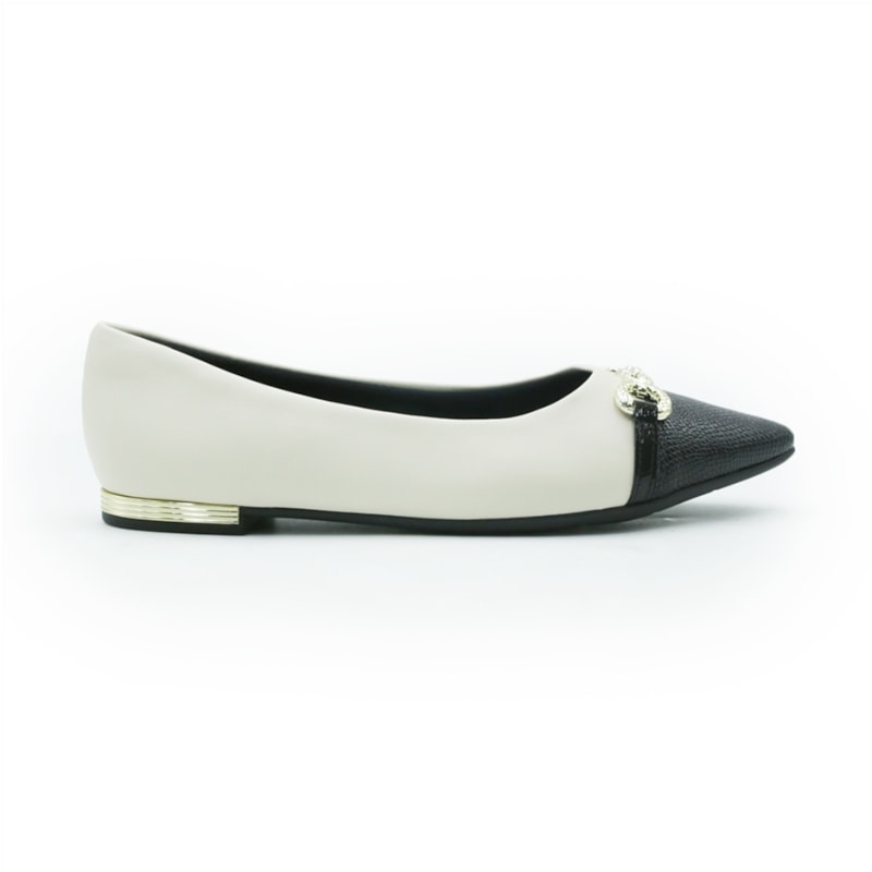 FEMININO SAPATILHA BICO FINO PICCADILLY  274117 7 OFF WHITE PRETO