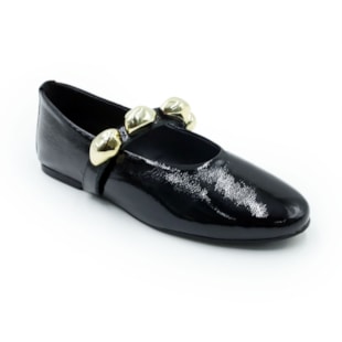 FEMININO SAPATILHA BICO REDONDO BOTTERO  379403 VERNIZ FLASH PRETO