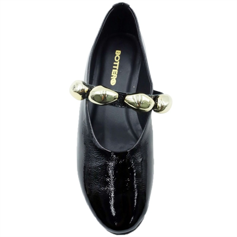 FEMININO SAPATILHA BICO REDONDO BOTTERO  379403 VERNIZ FLASH PRETO