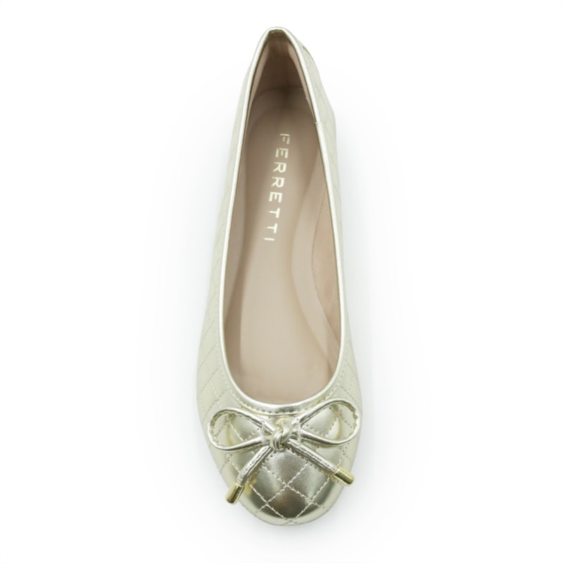 FEMININO SAPATILHA BICO REDONDO FERRETTI  1076-5313 NAPA COMFORT OURO LIGHT