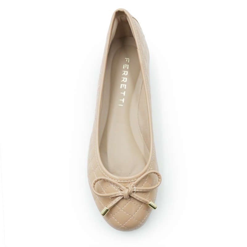 FEMININO SAPATILHA BICO REDONDO FERRETTI  1076-5313 NAPA MADRI NATURAL