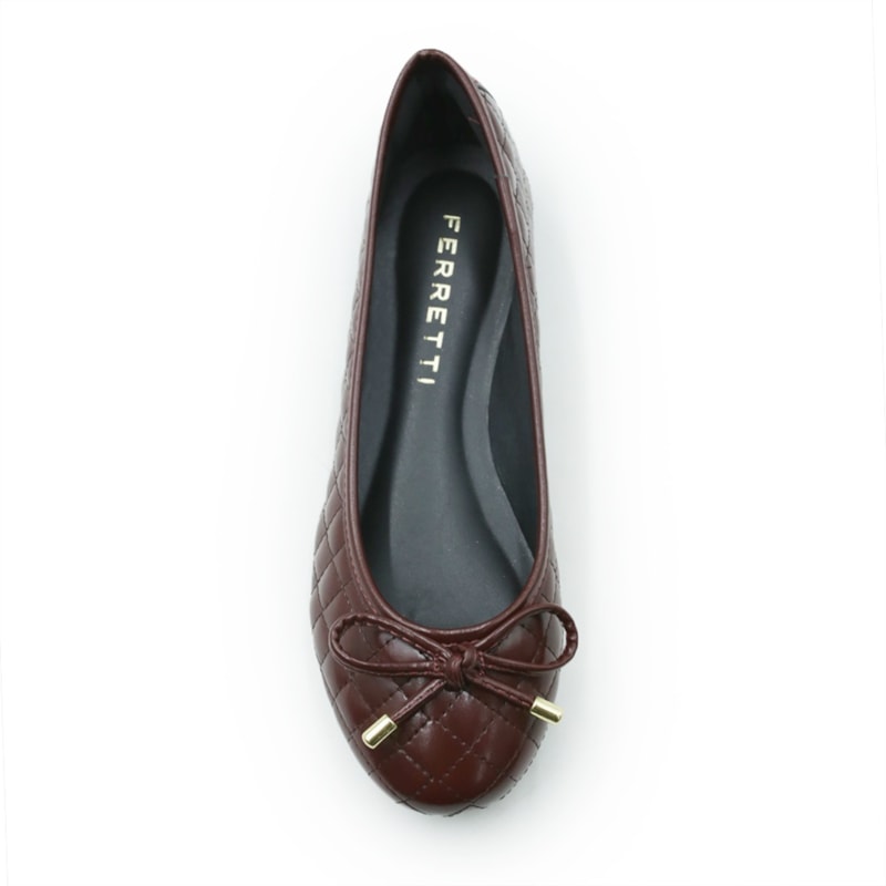 FEMININO SAPATILHA BICO REDONDO FERRETTI  1076-5313 NAPA MADRI SOARES HIBISCO