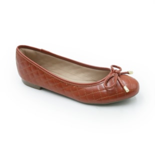 FEMININO SAPATILHA BICO REDONDO FERRETTI  1076-5313 NAPA MADRI TELHA