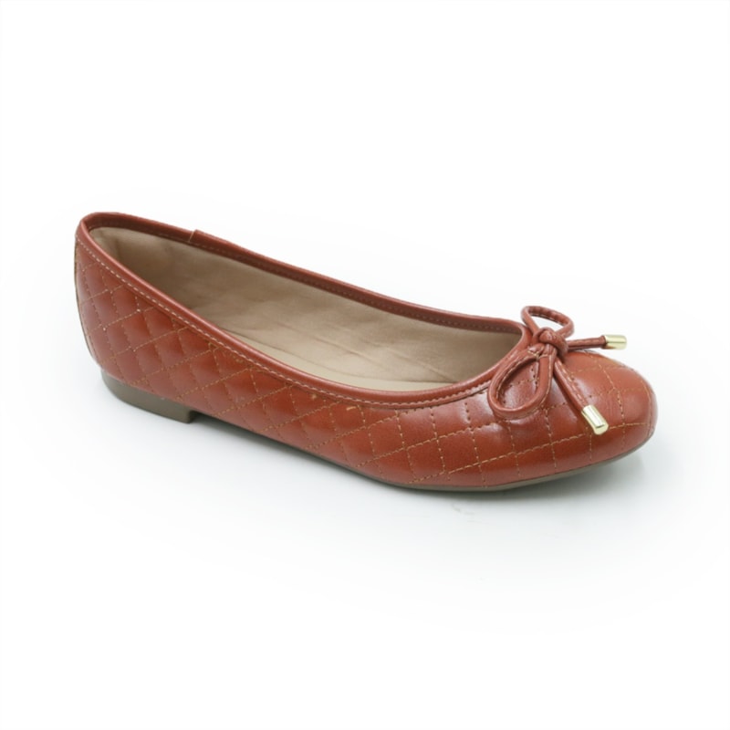 FEMININO SAPATILHA BICO REDONDO FERRETTI  1076-5313 NAPA MADRI TELHA