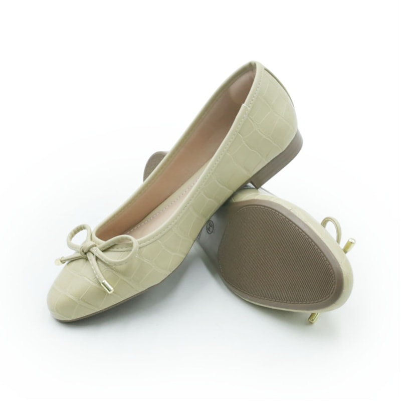 FEMININO SAPATILHA BICO REDONDO FERRETTI 21304752 CROCO CHAMPAGNE