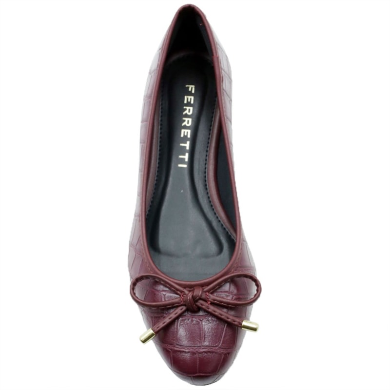 FEMININO SAPATILHA BICO REDONDO FERRETTI 21304752 CROCO MARSALA