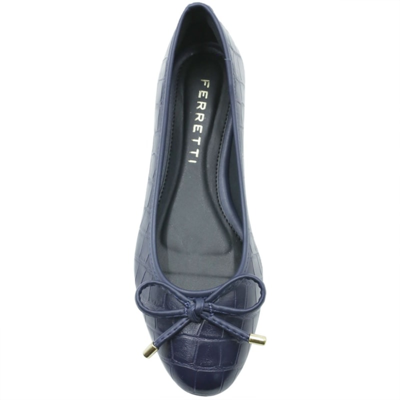 FEMININO SAPATILHA BICO REDONDO FERRETTI 21304752 CROCO NAVY